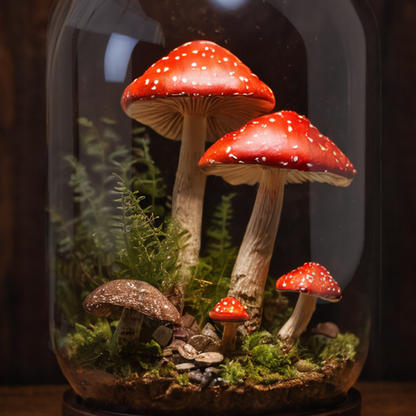 Handmade Glass Mushroom Lamp for Plant Lovers