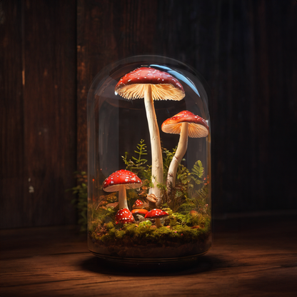 Handmade Glass Mushroom Lamp for Plant Lovers