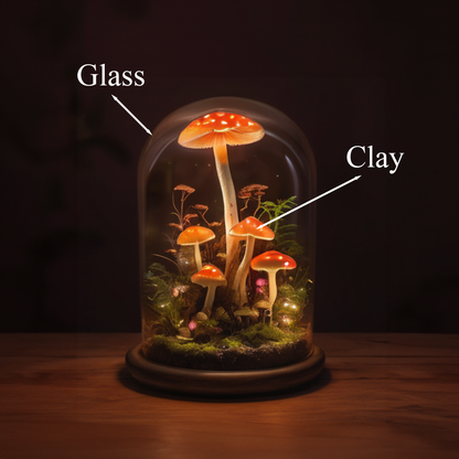 Whimsical Wooden Mushroom Holiday Night Light