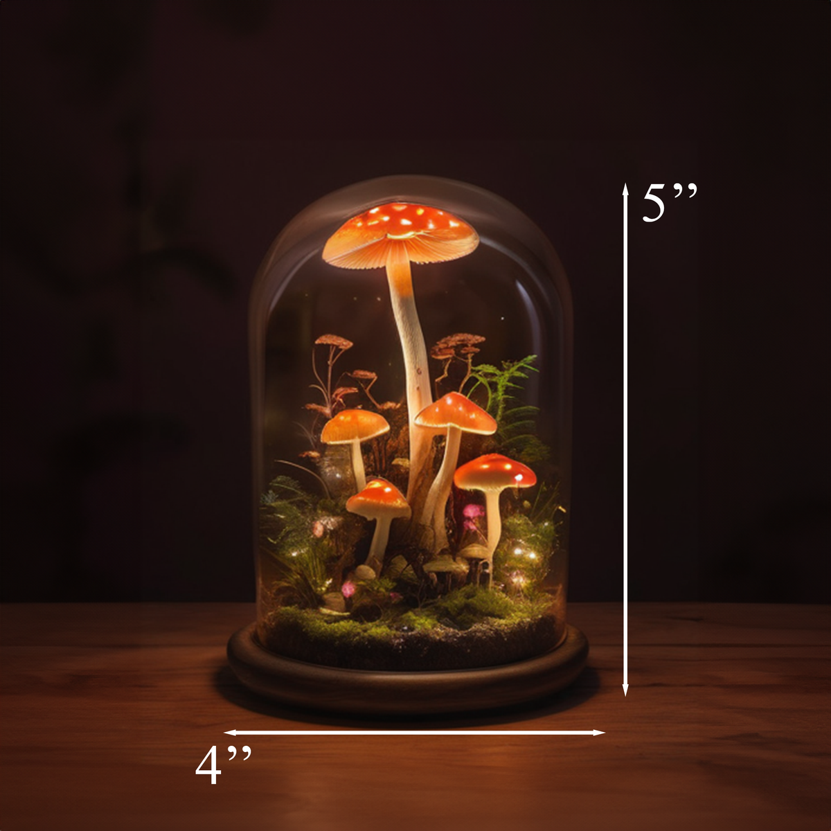 Whimsical Wooden Mushroom Holiday Night Light